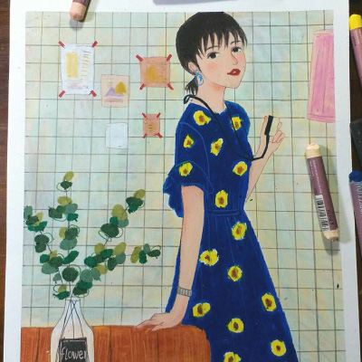 唯美小清新手绘插画女生头像(精选40张)